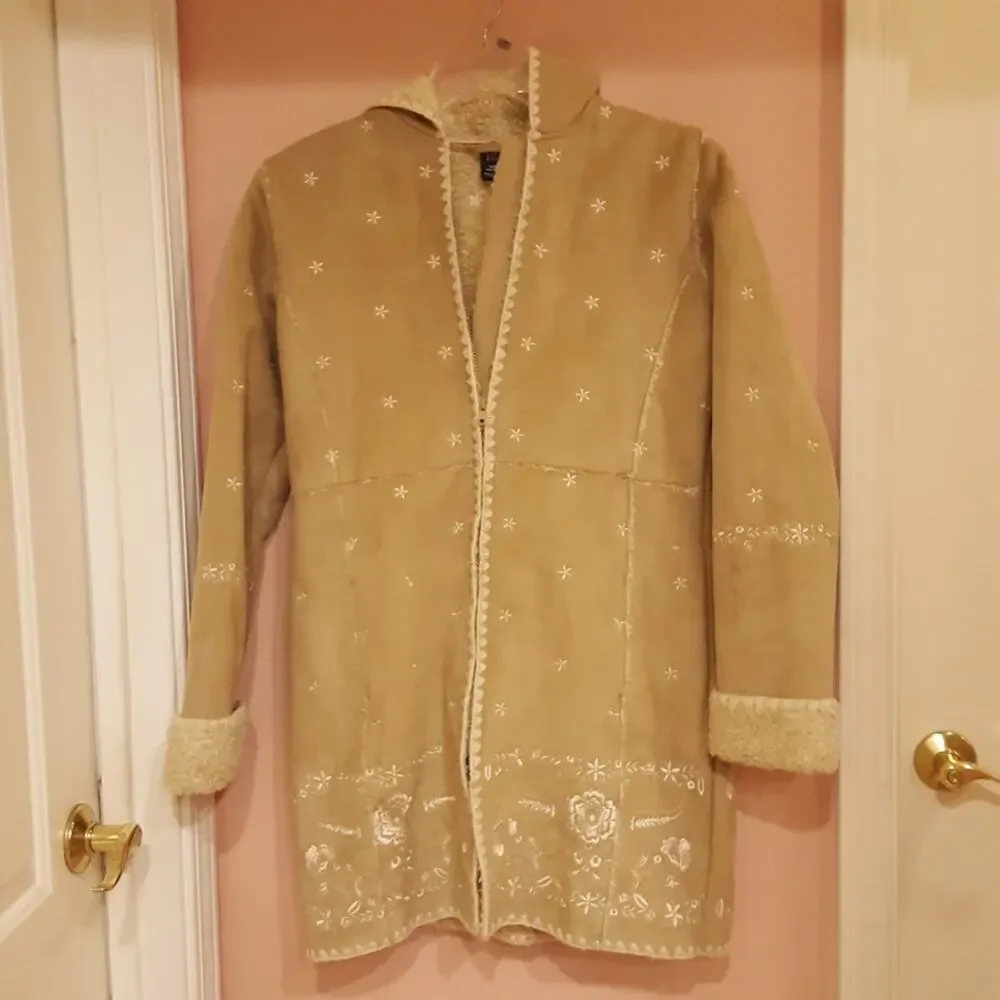 GAP GIRLS FAUX SUEDE BEIGE COAT GIRLS XXL 14-16